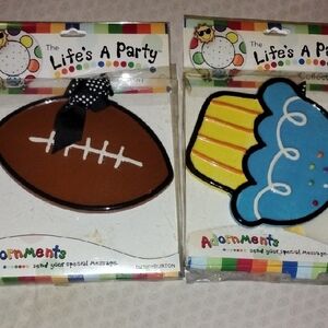 Burton And Burton Ceramic Football and Cupcake Deco Room Adornments